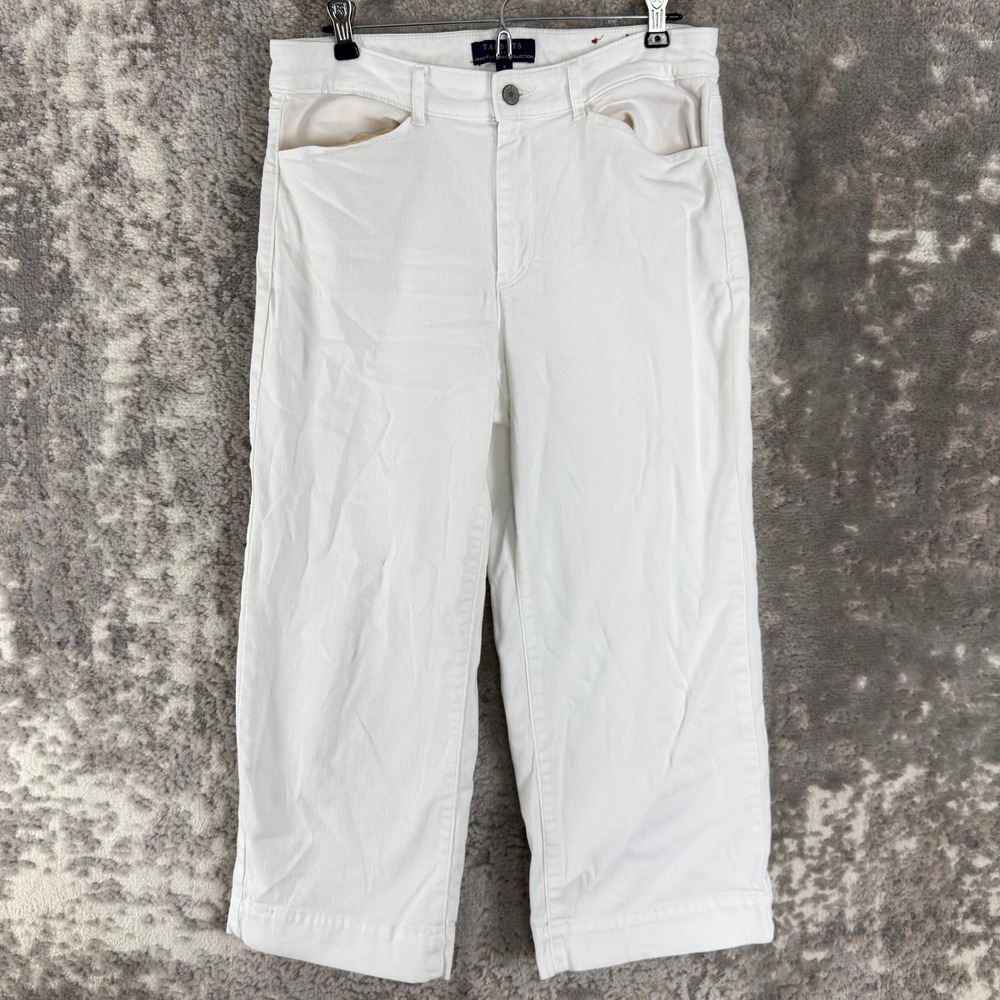 Talbots Size 8 Simply Flattering Straight Leg Denim Jeans White N/A Women